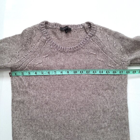Ann Taylor Grey Cotton Wool Alpaca Blend Sweater - Picture 6 of 8